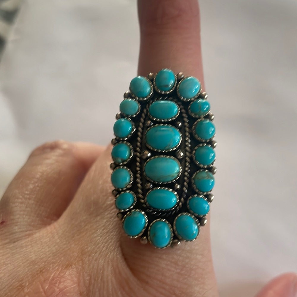 Sterling silver Navajo turquoise ring